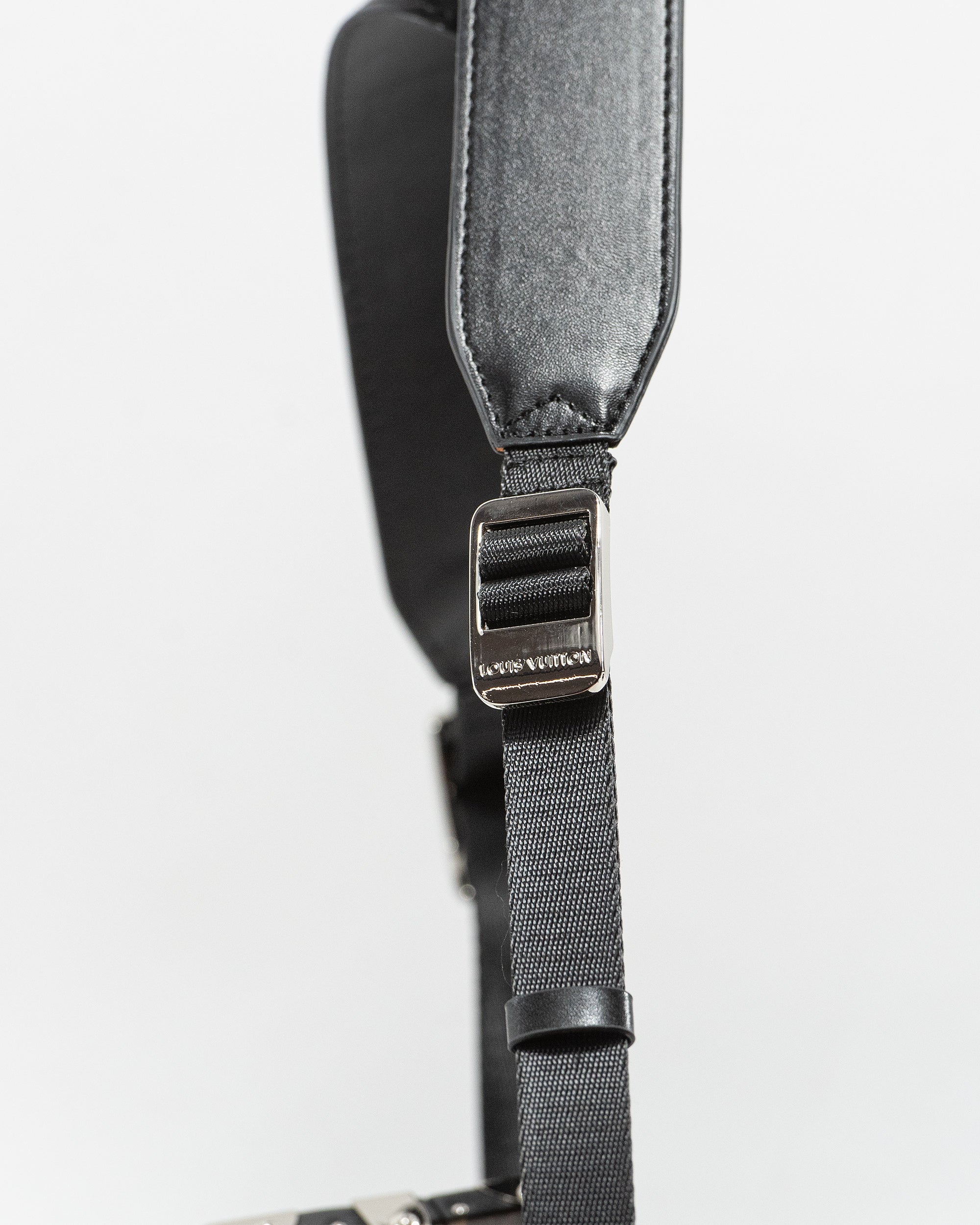 LOUIS VUITTON MONOGRAM ECLIPSE CLUTCH BOX CROSSBODY BAG IN MACASSAR