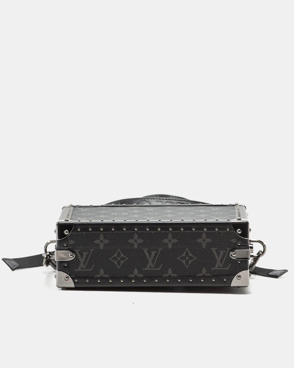 LOUIS VUITTON MONOGRAM ECLIPSE CLUTCH BOX CROSSBODY BAG IN BLACK LEATHER