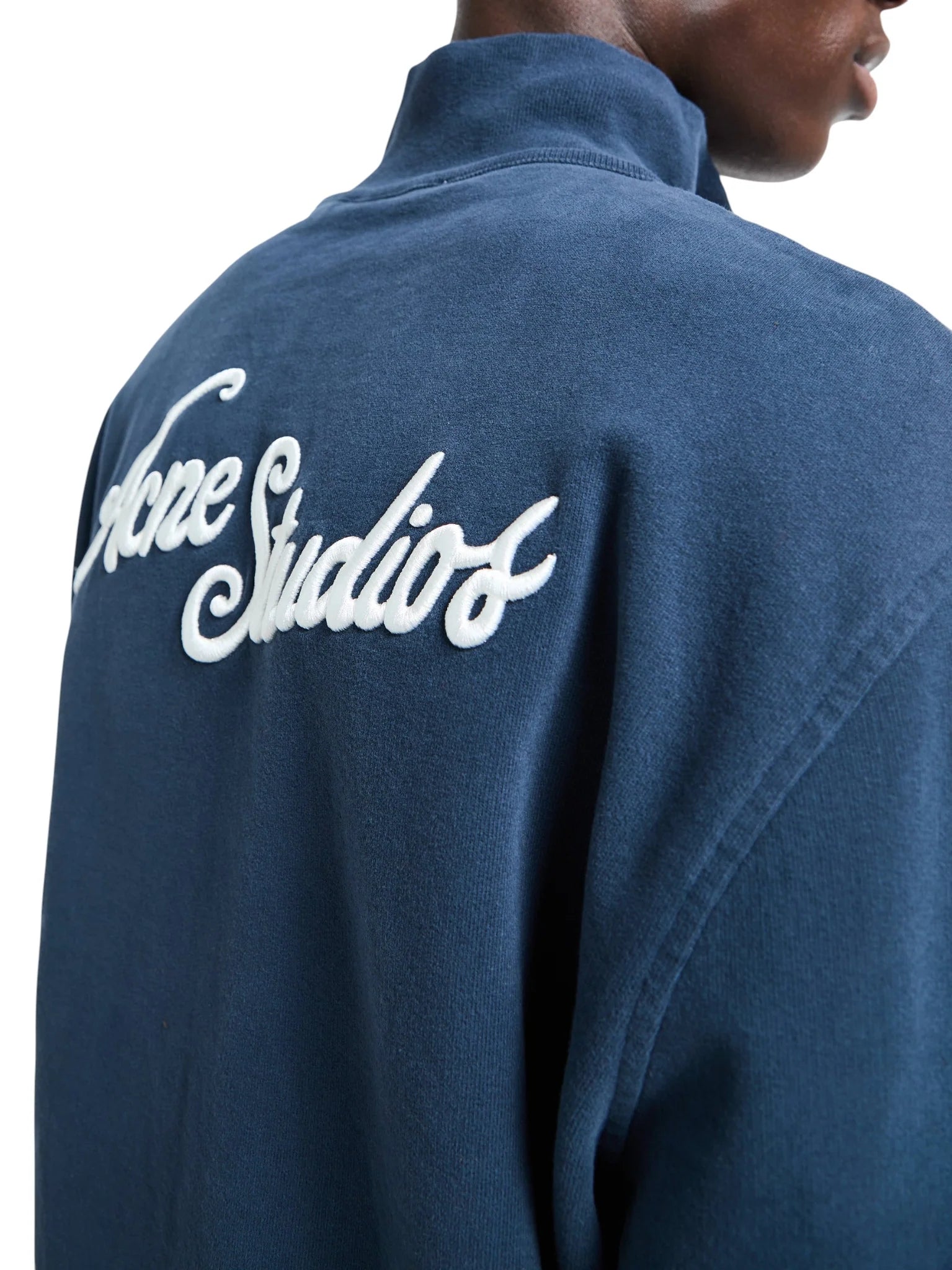 ACNE STUDIOS ZIP-UP SWEATSHIRT DEEP BLUE