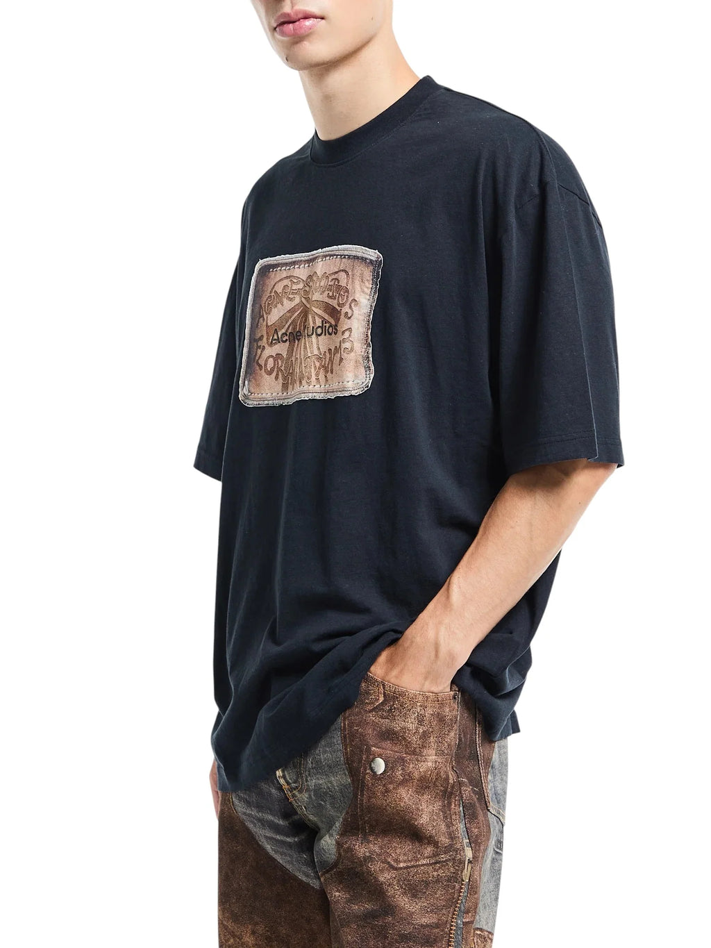 ACNE STUDIOS FLORAGATAN 13 LOGO T-SHIRT FADED BLACK