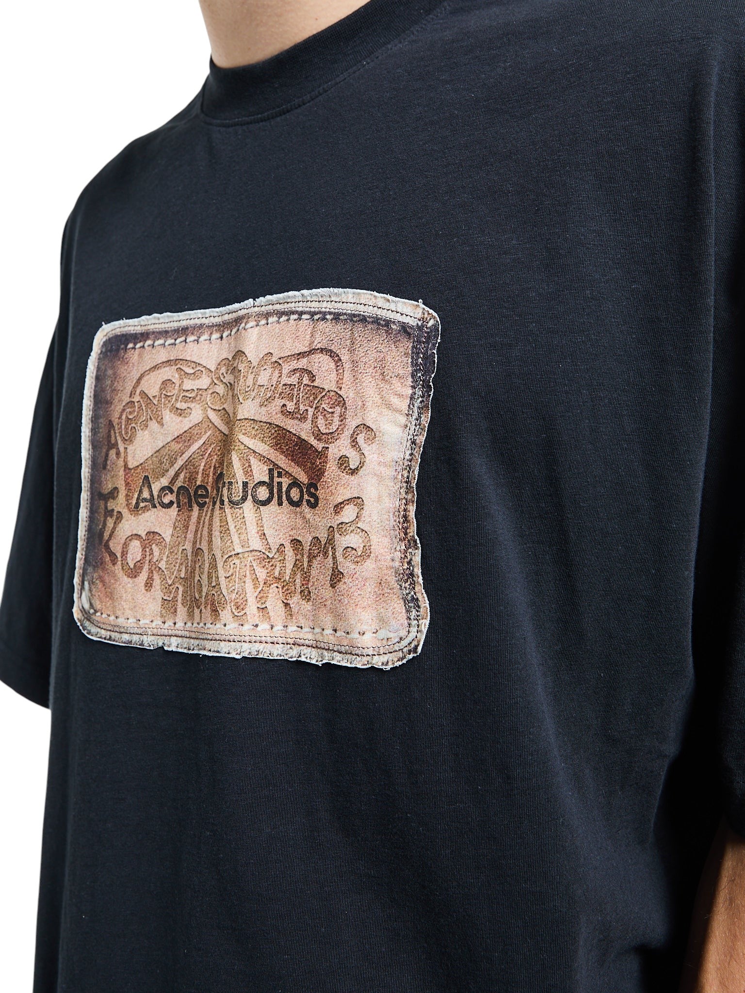 ACNE STUDIOS FLORAGATAN 13 LOGO T-SHIRT FADED BLACK