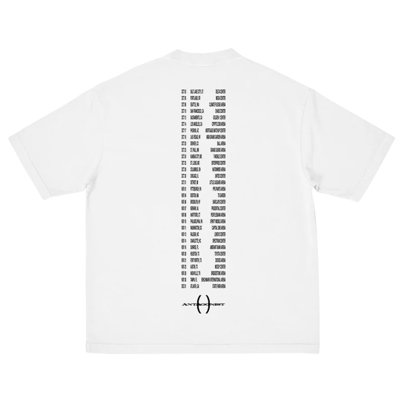 PLAYBOI CARTI ANTAGONIST TOUR 2.0 WHITE TOUR T-SHIRT