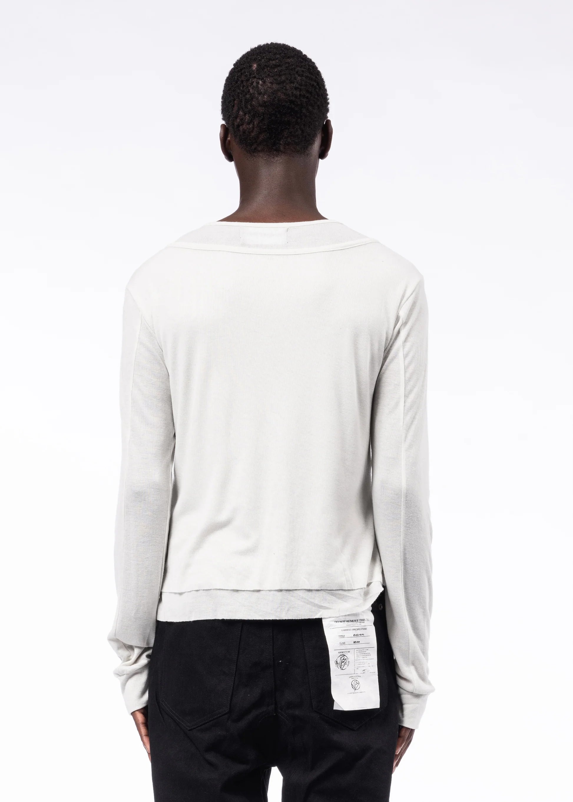 NO/FAITH STUDIOS DOUBLE-LAYERED BUTTON ORGANIC COTTON SHIRT WHITE