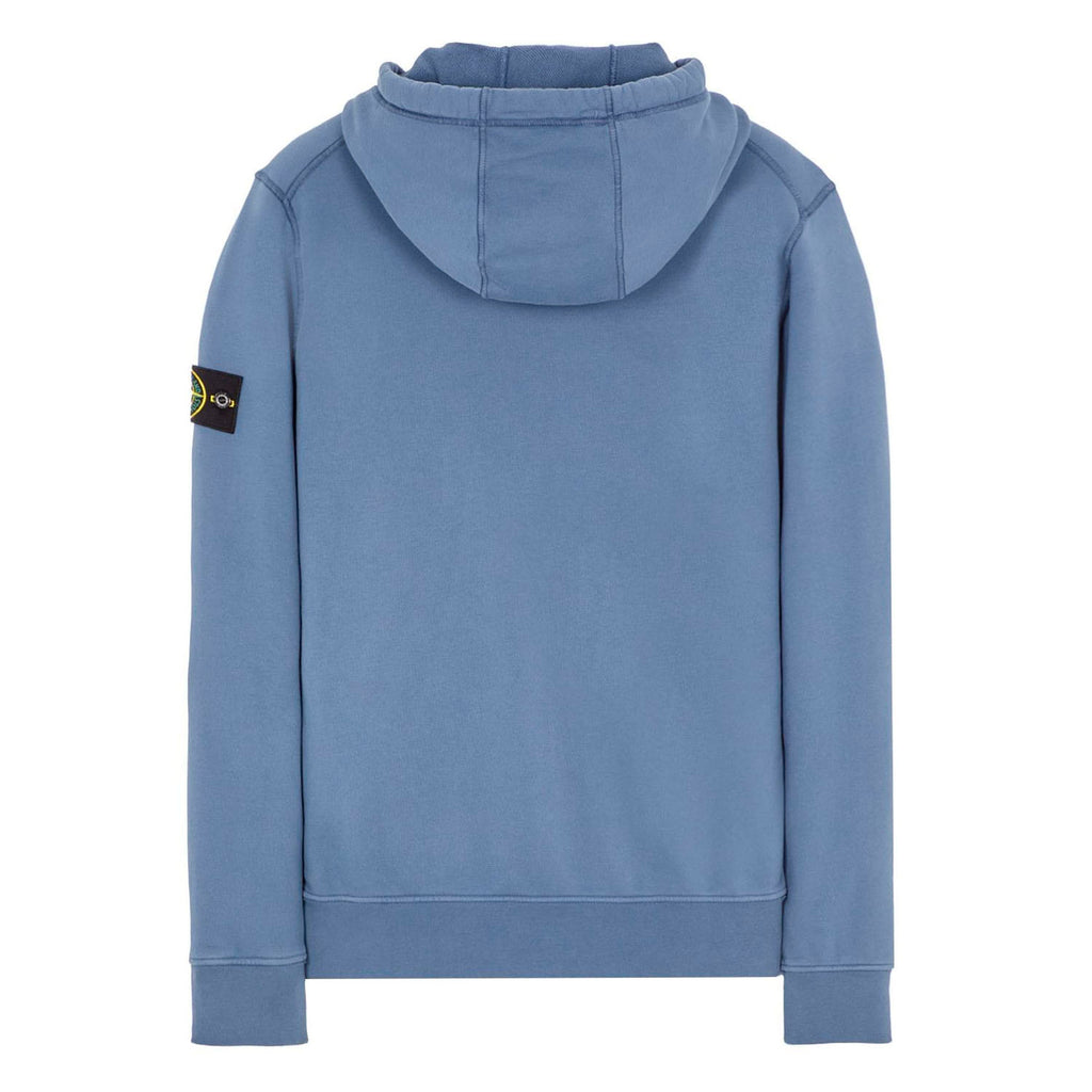 STONE ISLAND ZIP-UP HOODIE IN LIGHT BLUE