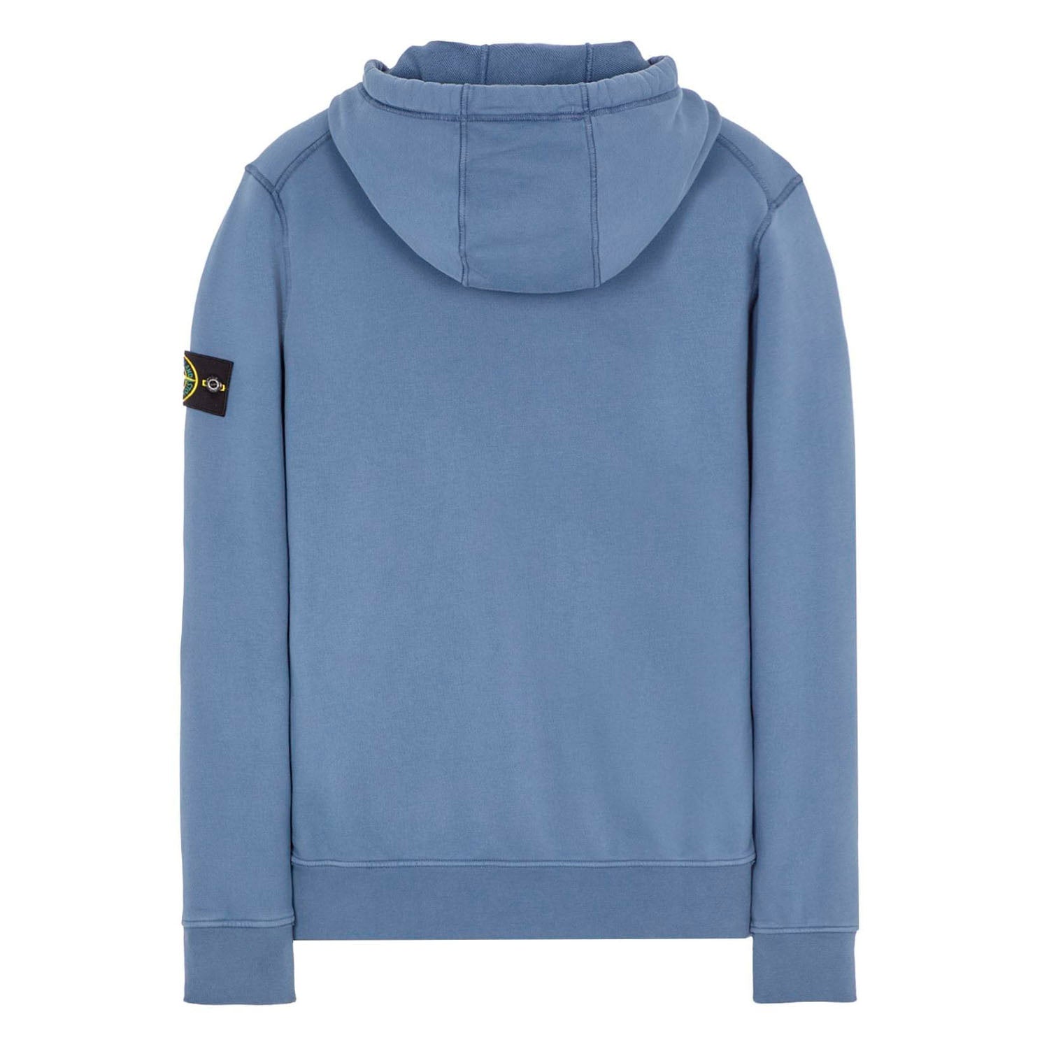 STONE ISLAND ZIP-UP HOODIE IN LIGHT BLUE
