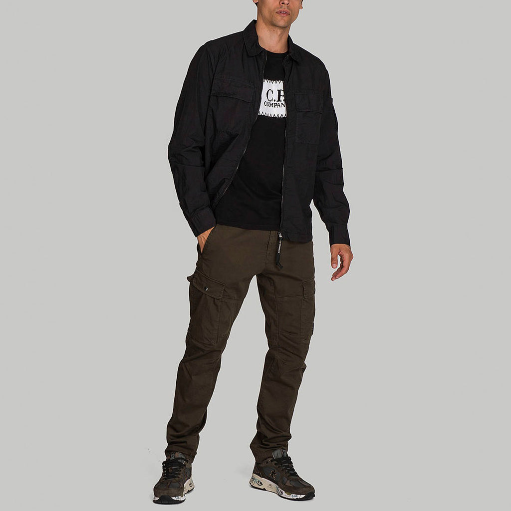 C.P. COMPANY NYLON OVERSHIRT IN BLACK