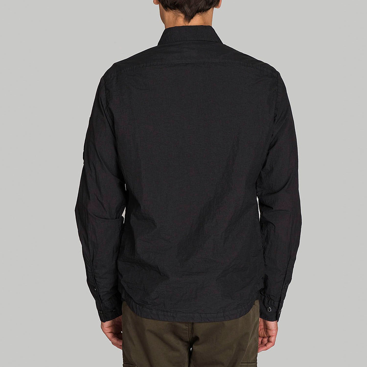C.P. COMPANY NYLON OVERSHIRT IN BLACK