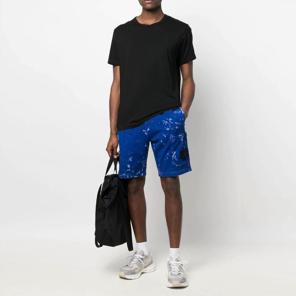 STONE ISLAND OFF DYE SHORTS IN BLUE