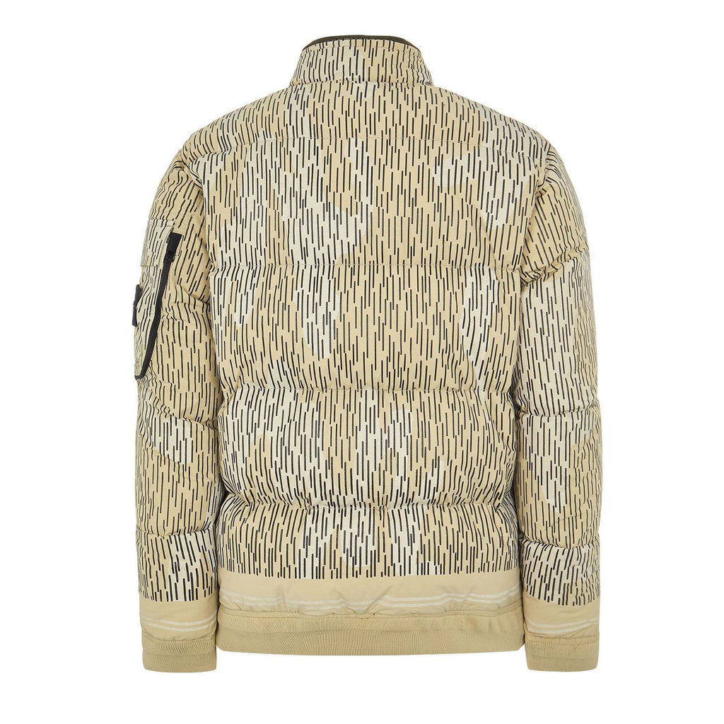 STONE ISLAND SHADOW PROJECT KHAKI BLACK STRIPED NYLON DOWN JACKET