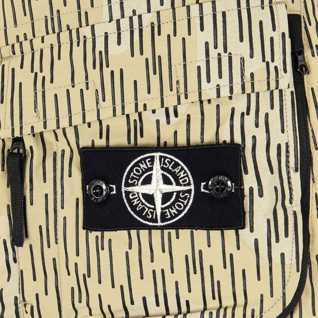 STONE ISLAND SHADOW PROJECT KHAKI BLACK STRIPED NYLON DOWN JACKET