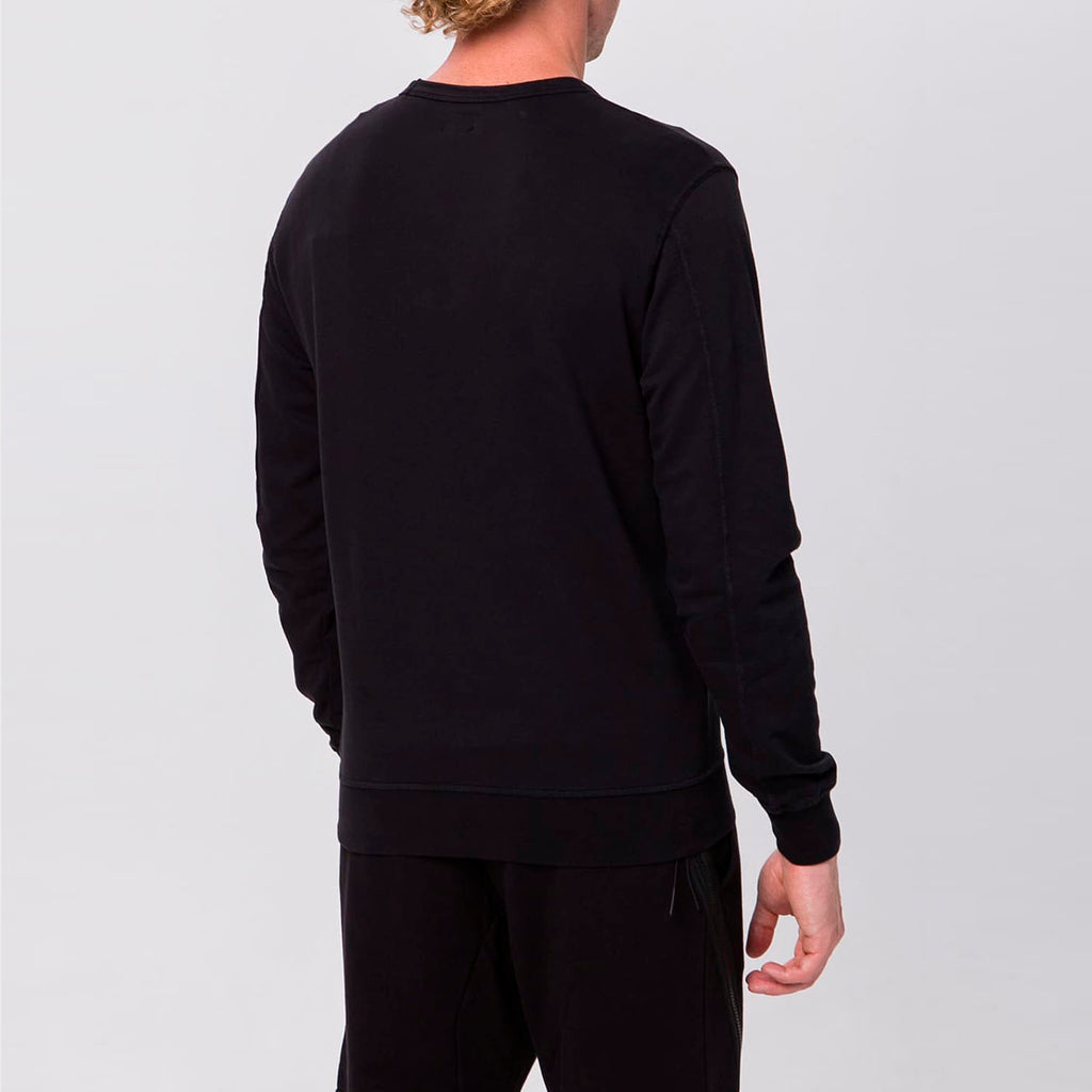 C.P. COMPANY GOGGLE-LOGO CREWNECK SWEATSHIRT IN BLACK