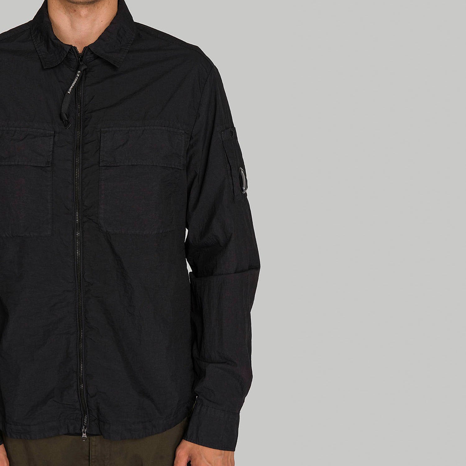C.P. COMPANY NYLON OVERSHIRT IN BLACK