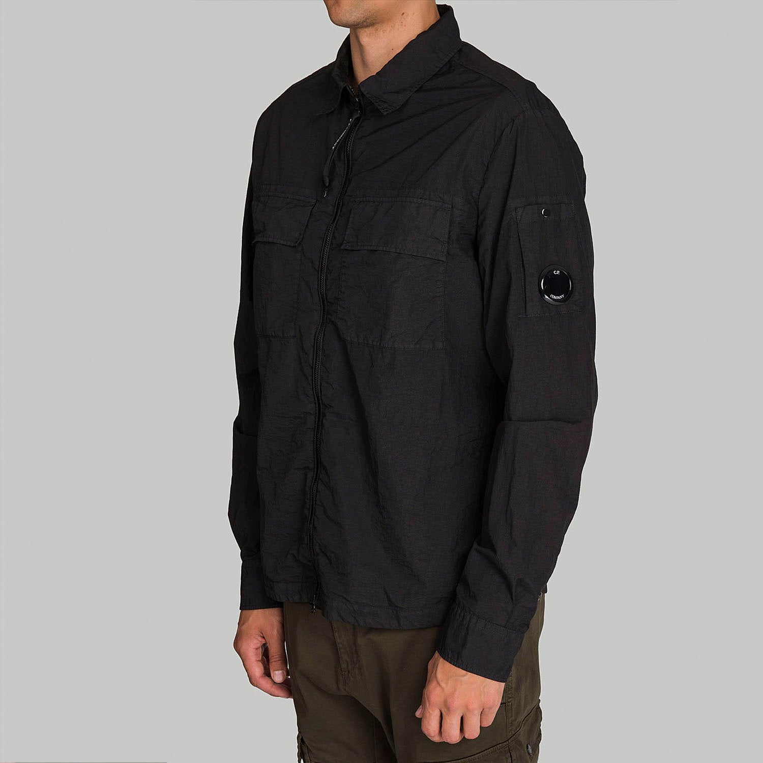 C.P. COMPANY NYLON OVERSHIRT IN BLACK