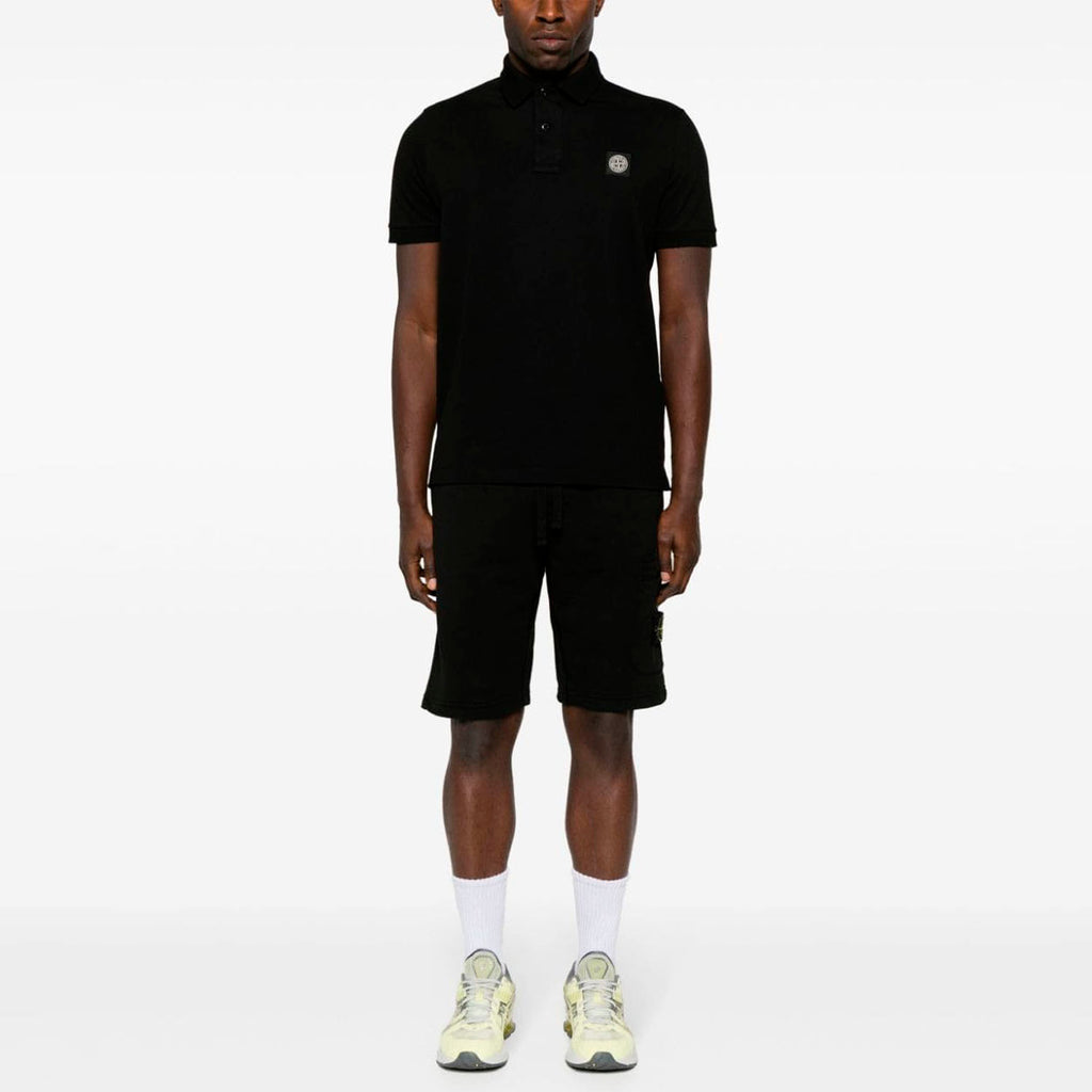 STONE ISLAND COTTON TRACK SHORTS “BLACK”