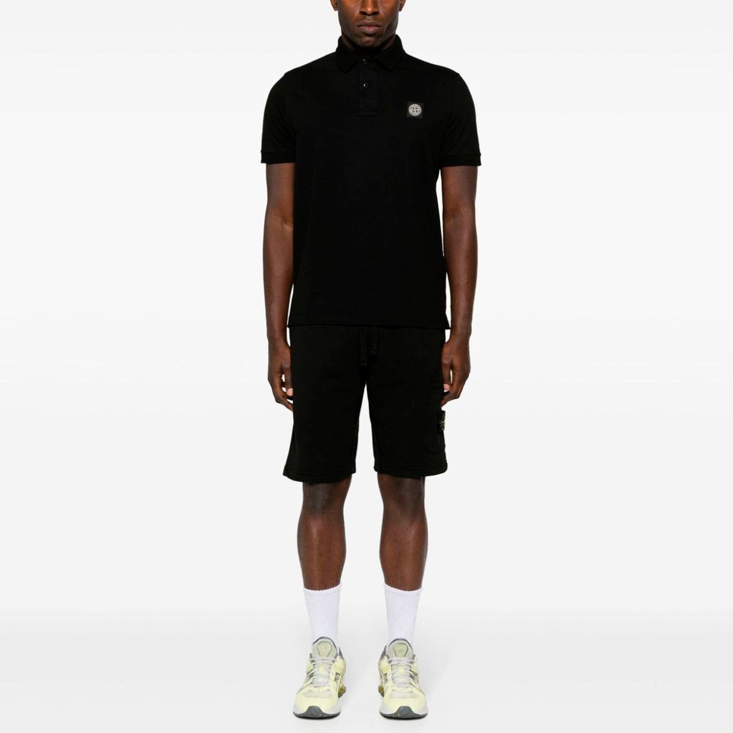 STONE ISLAND COTTON TRACK SHORTS “BLACK”