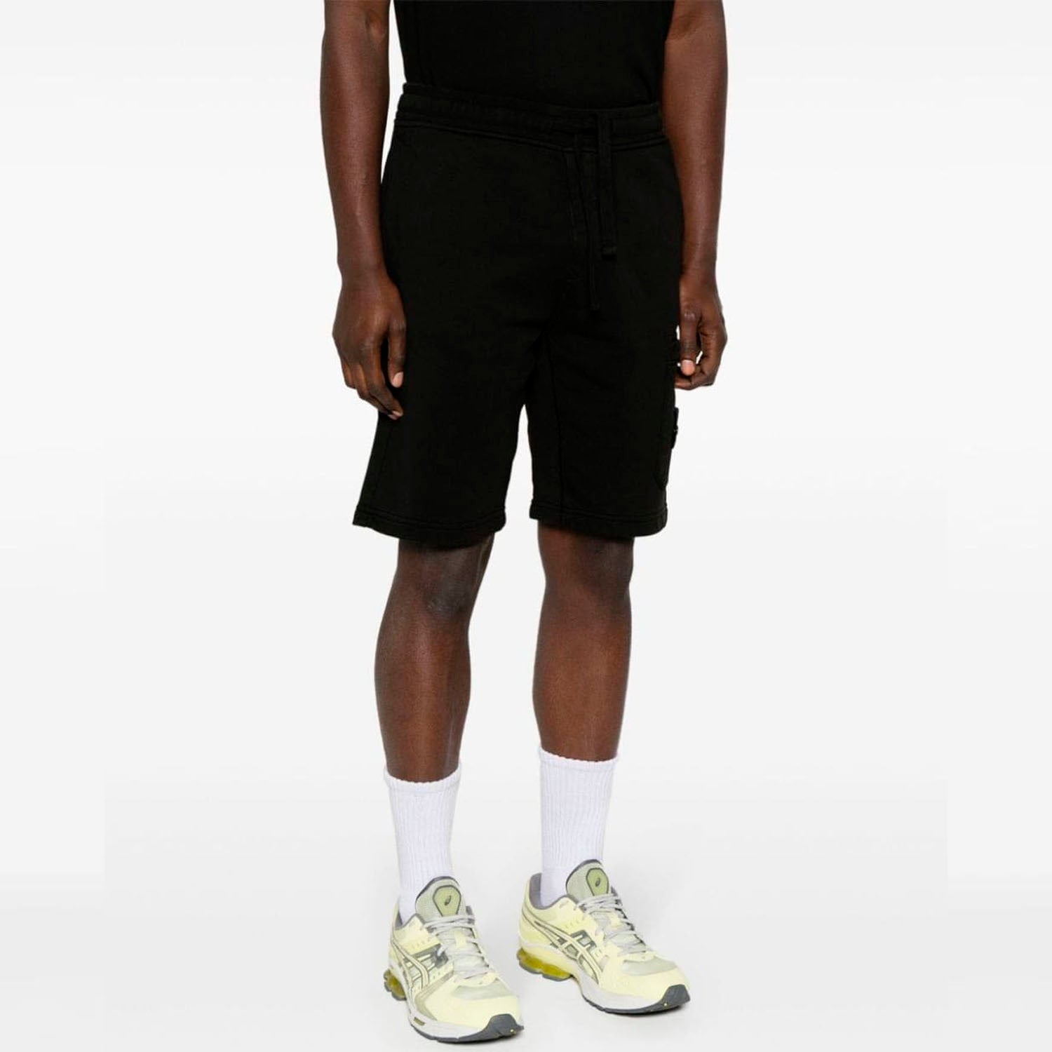 STONE ISLAND COTTON TRACK SHORTS “BLACK”