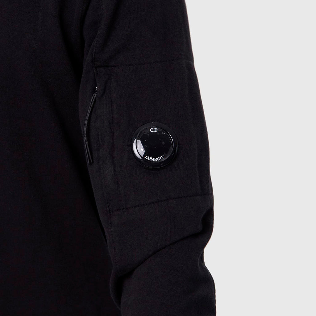 C.P. COMPANY GOGGLE-LOGO CREWNECK SWEATSHIRT IN BLACK