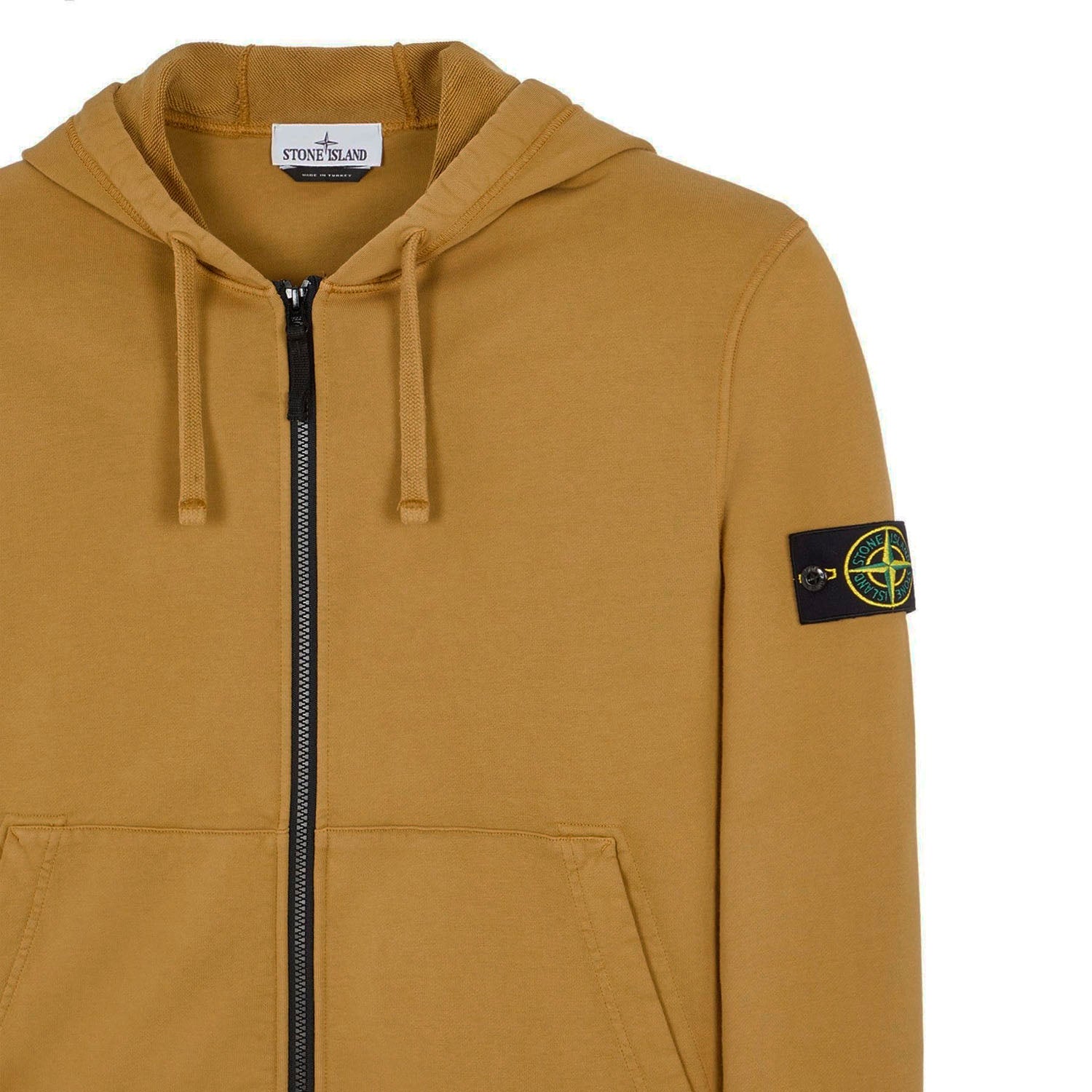 STONE ISLAND ZIP-UP HOODIE IN ORANGE