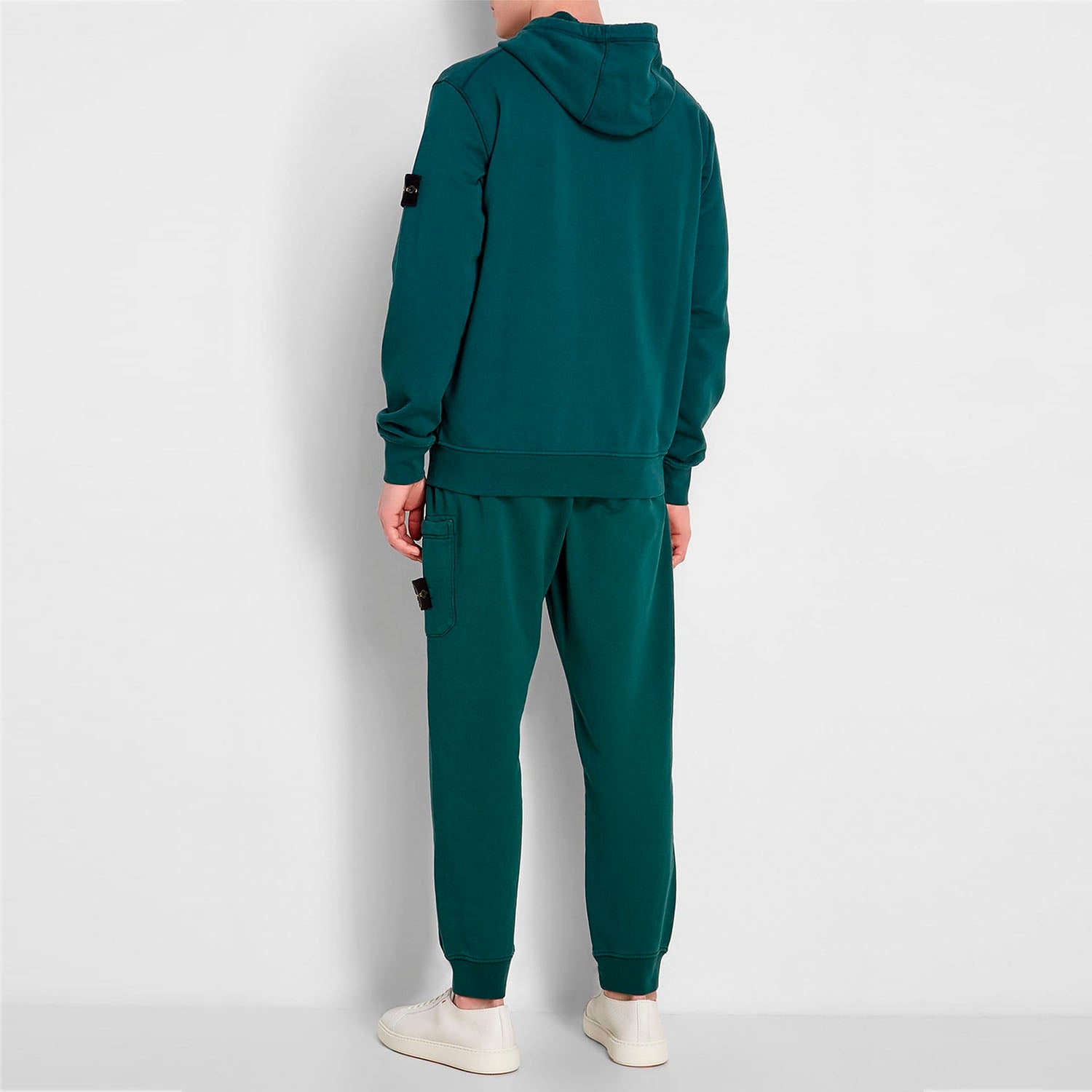 STONE ISLAND ZIP-UP HOODIE IN DARK GREEN