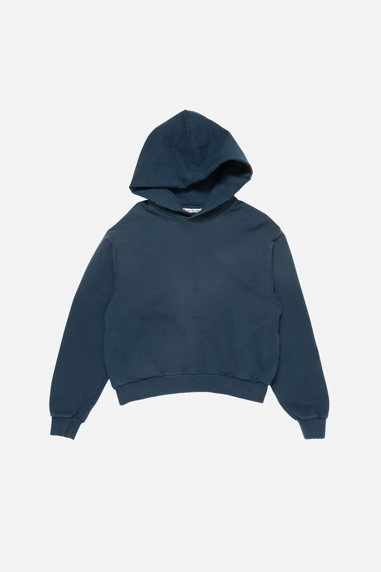 ACNE STUDIOS FLEECE LOGO HOODIE IN DEEP BLUE