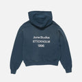 ACNE STUDIOS FLEECE LOGO HOODIE IN DEEP BLUE