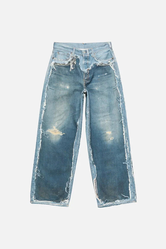 ACNE STUDIOS TROMPE-L'OEIL DISTRESSED 1981 JEANS MID BLUE