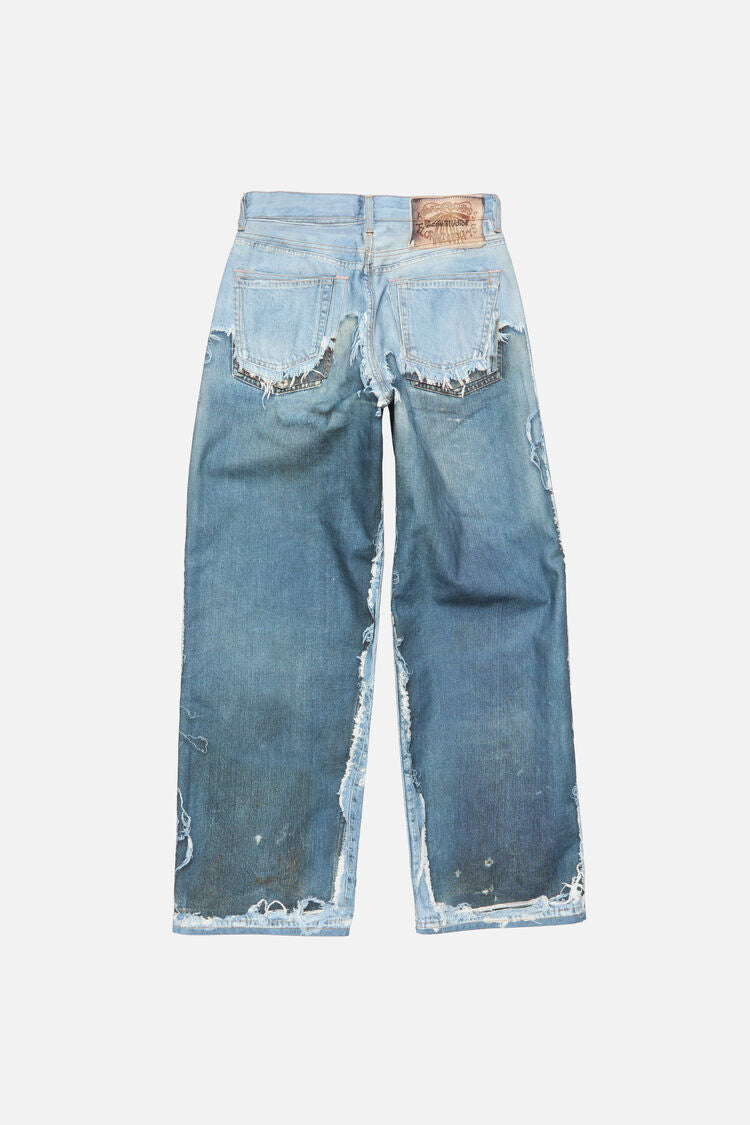 ACNE STUDIOS TROMPE-L'OEIL DISTRESSED 1981 JEANS MID BLUE