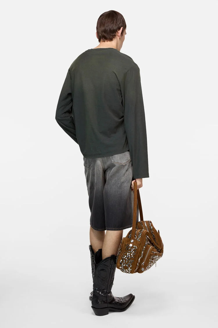 ACNE STUDIOS SPRAYED 1996 LOGO LONGSLEEVE IN BLACK