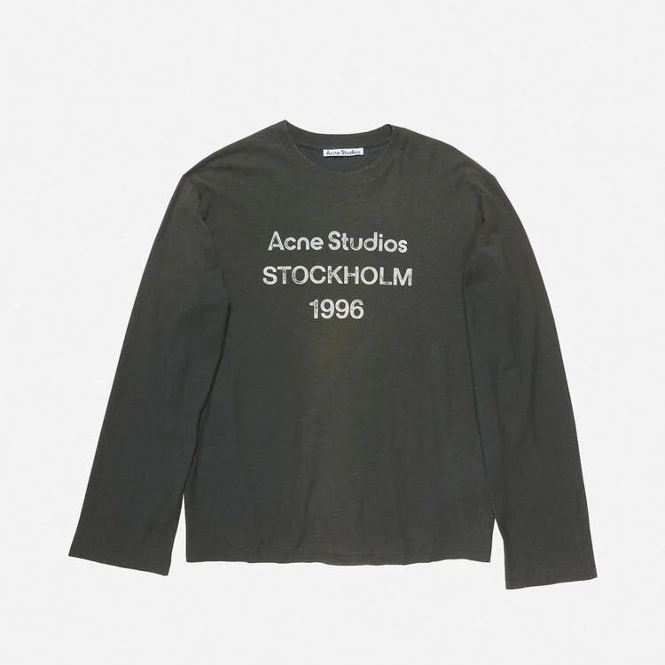 ACNE STUDIOS SPRAYED 1996 LOGO LONGSLEEVE IN BLACK