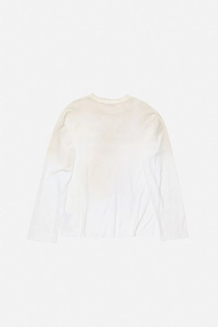 ACNE STUDIOS SPRAYED 1996 LOGO LONGSLEEVE IN DUSTY WHITE