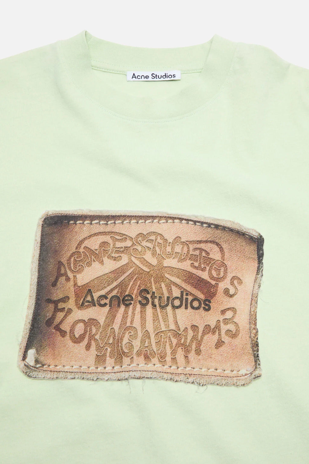 ACNE STUDIOS FLORAGATAN 13 LOGO T-SHIRT PISTACHIO GREEN