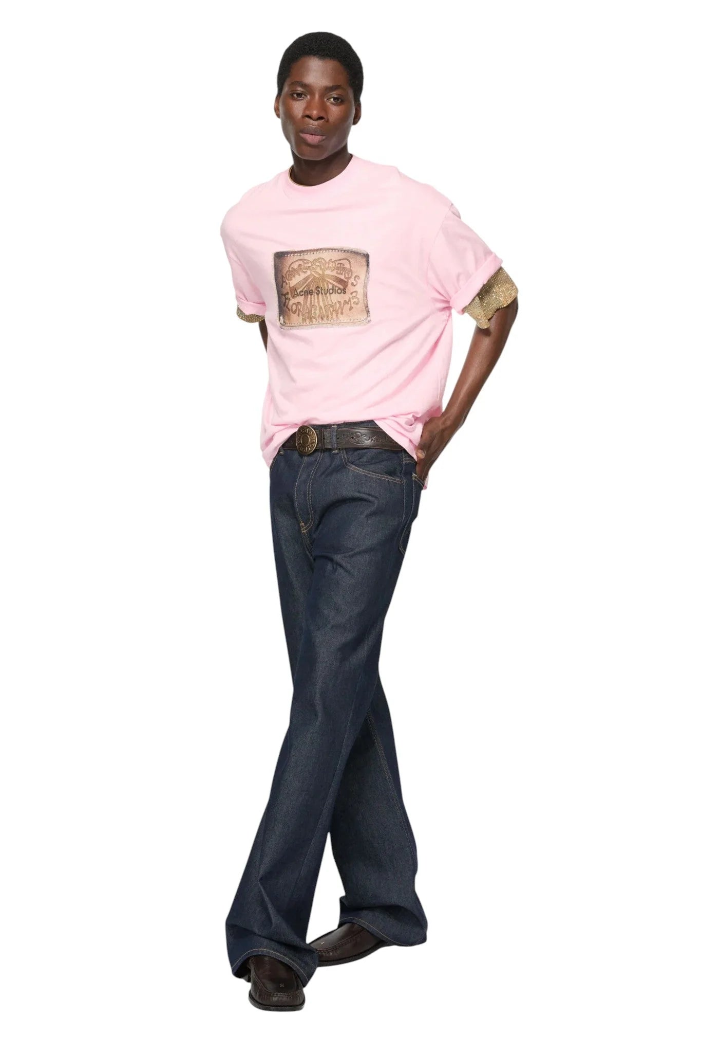 ACNE STUDIOS FLORAGATAN 13 LOGO T-SHIRT BABY PINK