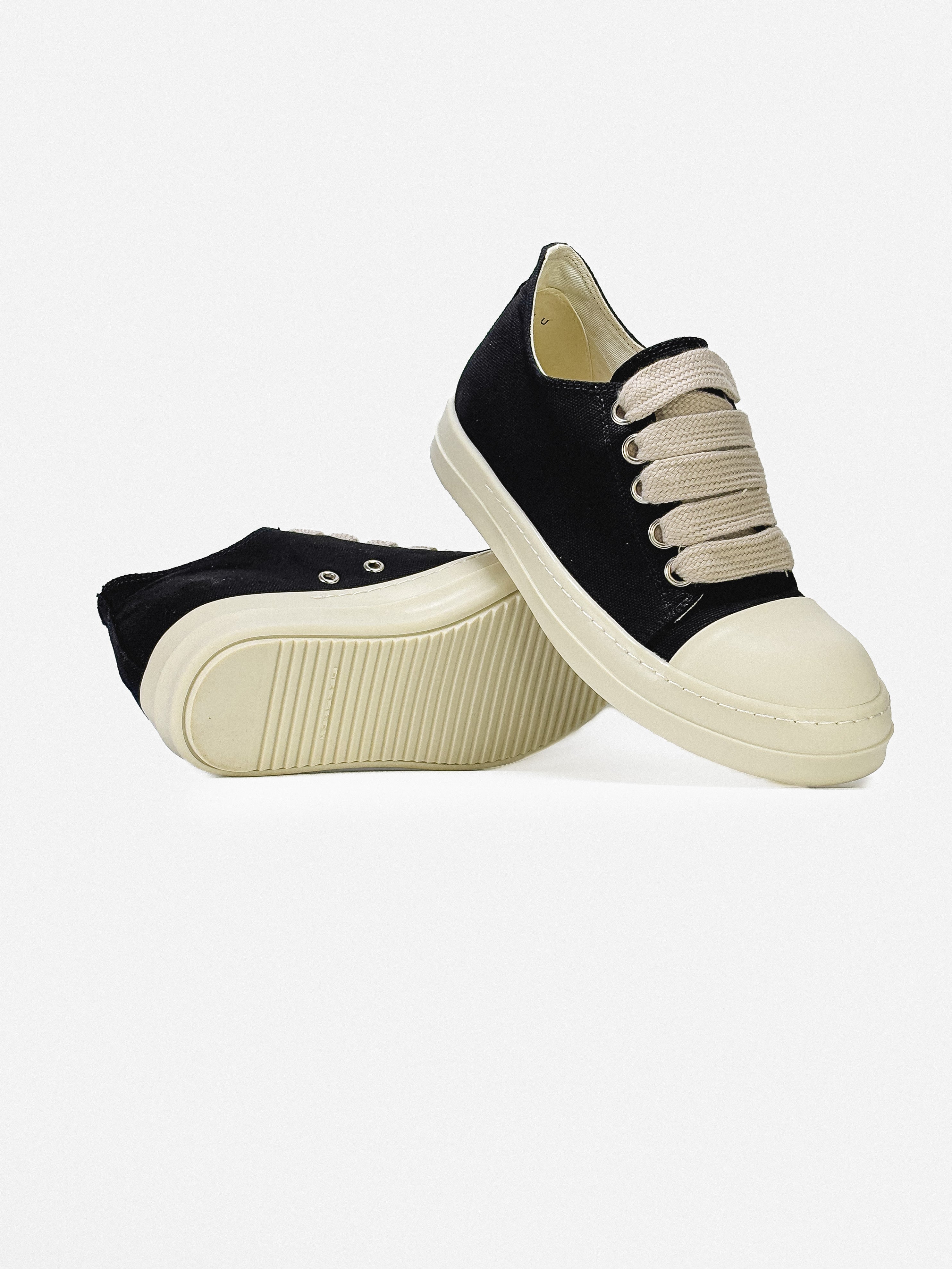 RICK OWENS DRKSHDW JUMBO LACE DENIM LOW 'BLACK MILK'