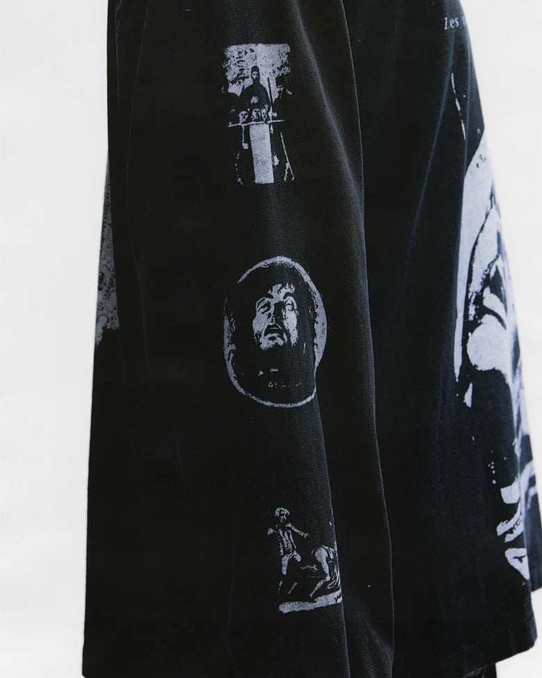 ENFANTS RICHES DÉPRIMÉS THE LATENCY LS T-SHIRT IN ANTIQUE BLACK WITH PAINT