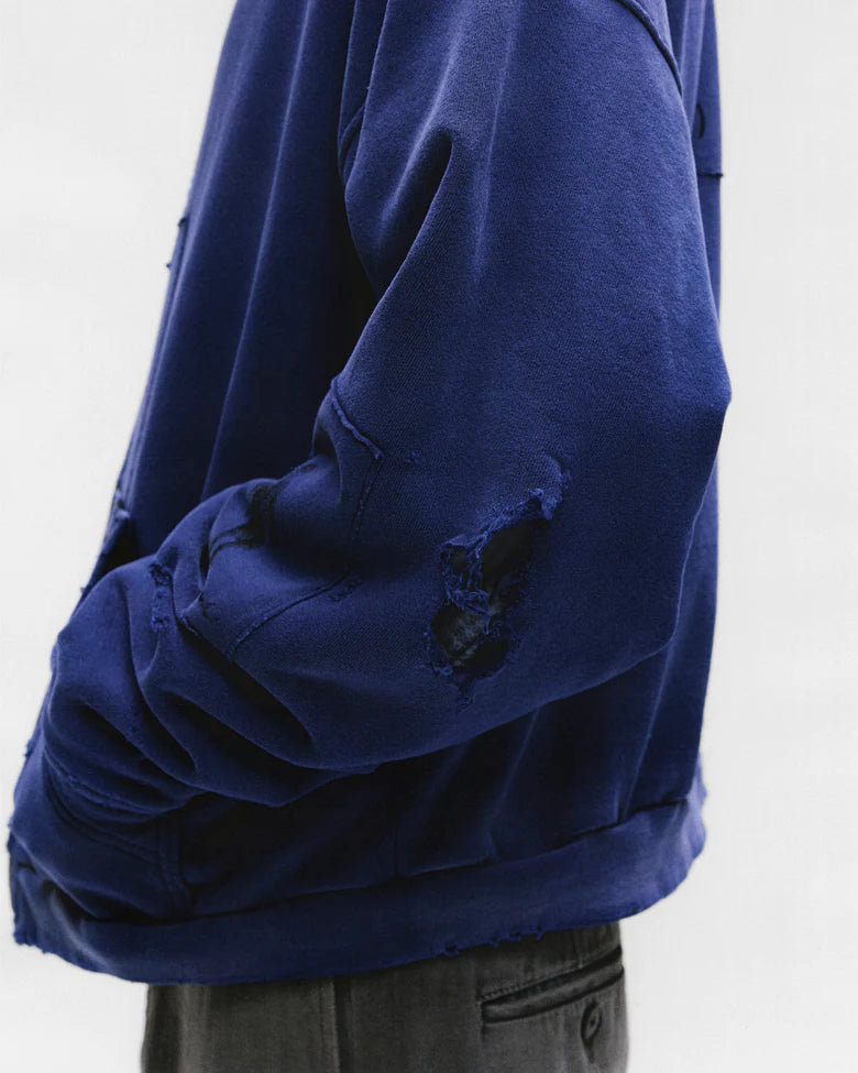 ENFANTS RICHES DÉPRIMÉS SOVIET ARCTIC ASSEMBLAGE ZIP HOODIE  IN SPRUCE BLUE
