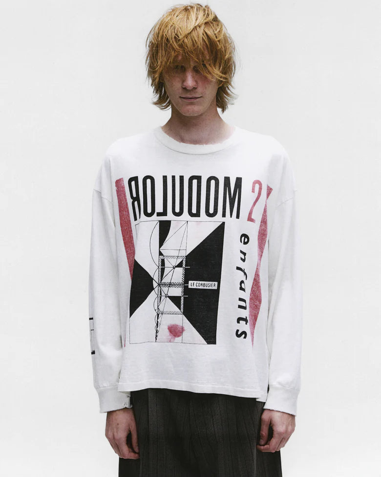 ENFANTS RICHES DÉPRIMÉS MODULAR LS T-SHIRT IN VINTAGE WHITE