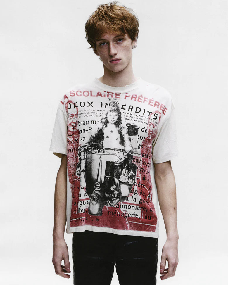ENFANTS RICHES DÉPRIMÉS LA SCOLAIRE PRÉFÉREE T-SHIRT IN ANTIQUE WHITE