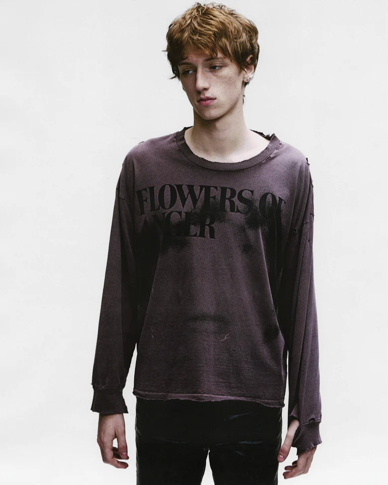 ENFANTS RICHES DÉPRIMÉS FLOWERS OF ANGER LS T-SHIRT IN ANTIQUE BROWN