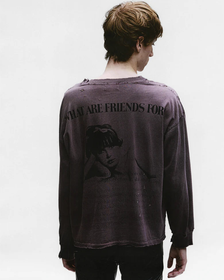 ENFANTS RICHES DÉPRIMÉS FLOWERS OF ANGER LS T-SHIRT IN ANTIQUE BROWN