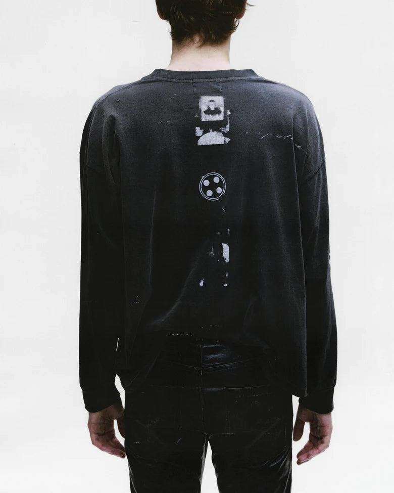 ENFANTS RICHES DÉPRIMÉS BATHROOM STALL LS T-SHIRT IN VINTAGE BLACK