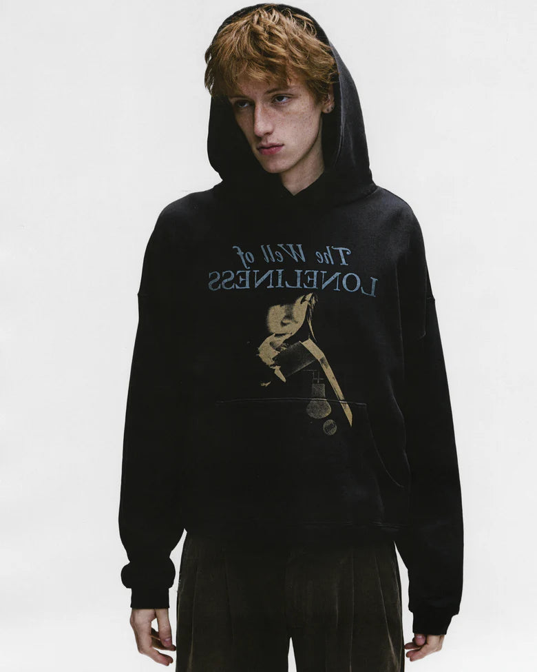 ENFANTS RICHES DÉPRIMÉS WELL OF LONELINESS HOODIE  IN FADED BLACK