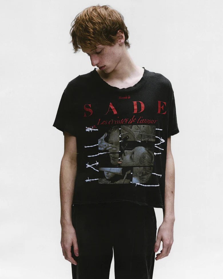 ENFANTS RICHES DÉPRIMÉS LES CRIMES DE L'AMOUR T-SHIRT IN THRASHED BLACK