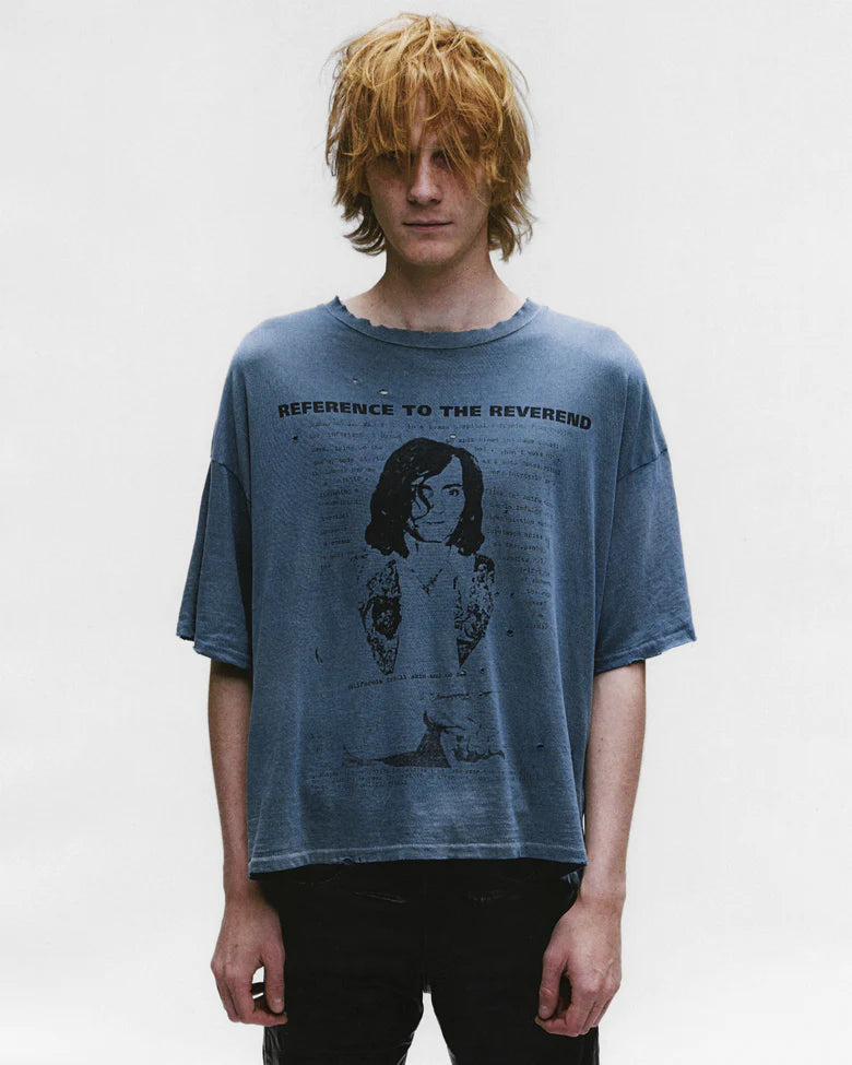 ENFANTS RICHES DÉPRIMÉS REVEREND T-SHIRT IN THRASHED TEAL