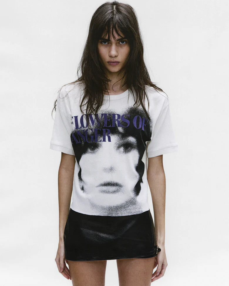 ENFANTS RICHES DÉPRIMÉS FLOWER OF ANGER T-SHIRT IN FADED WHITE