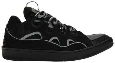 LANVIN CURB SNEAKERS BLACK GREY REFLECTIVE