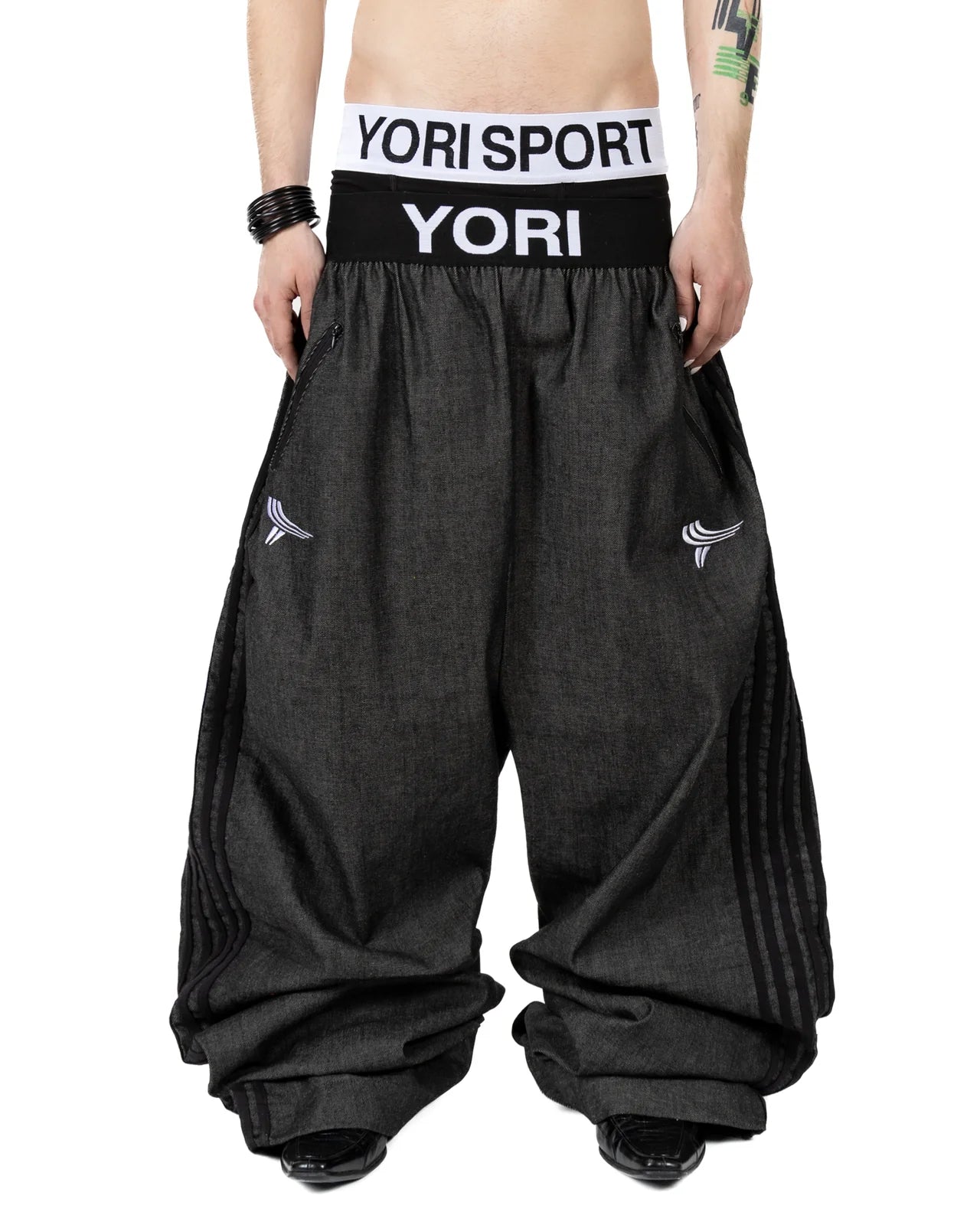 YORI SPORT DOUBLE LOGO ELASTIC 5-STRIPE DENIM