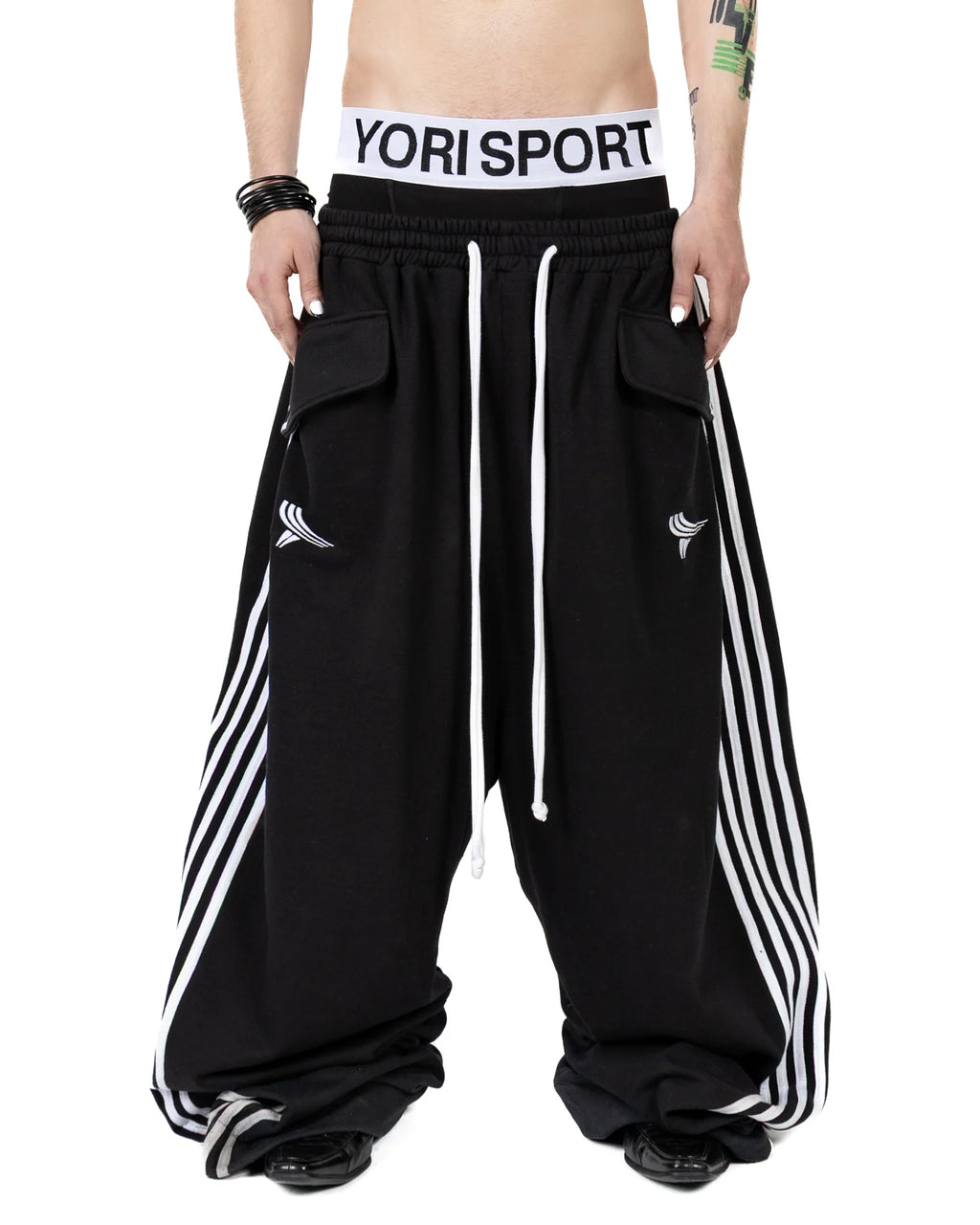 YORI SPORT DOUBLE LOGO 5-STRIPE SWEATPANT
