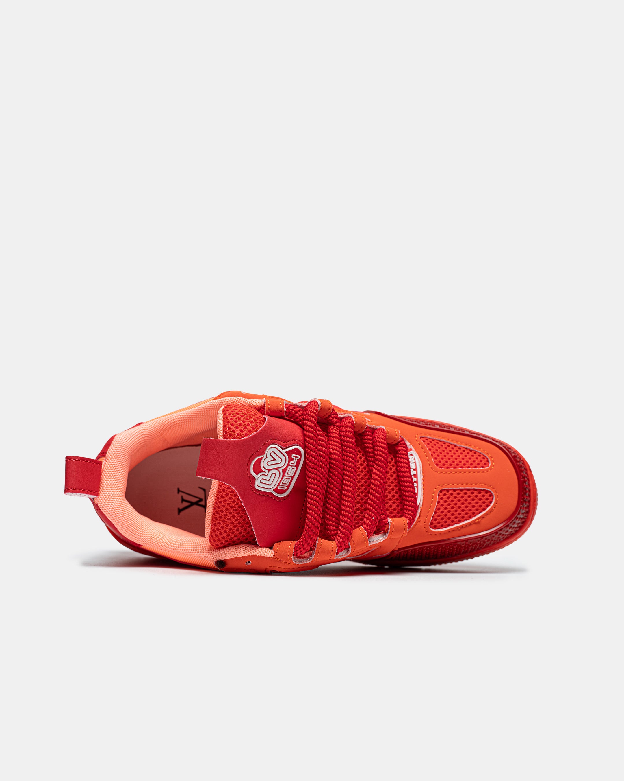 LOUIS VUITTON SKATE SNEAKER IN “RED MIX ORANGE COWHIDE”
