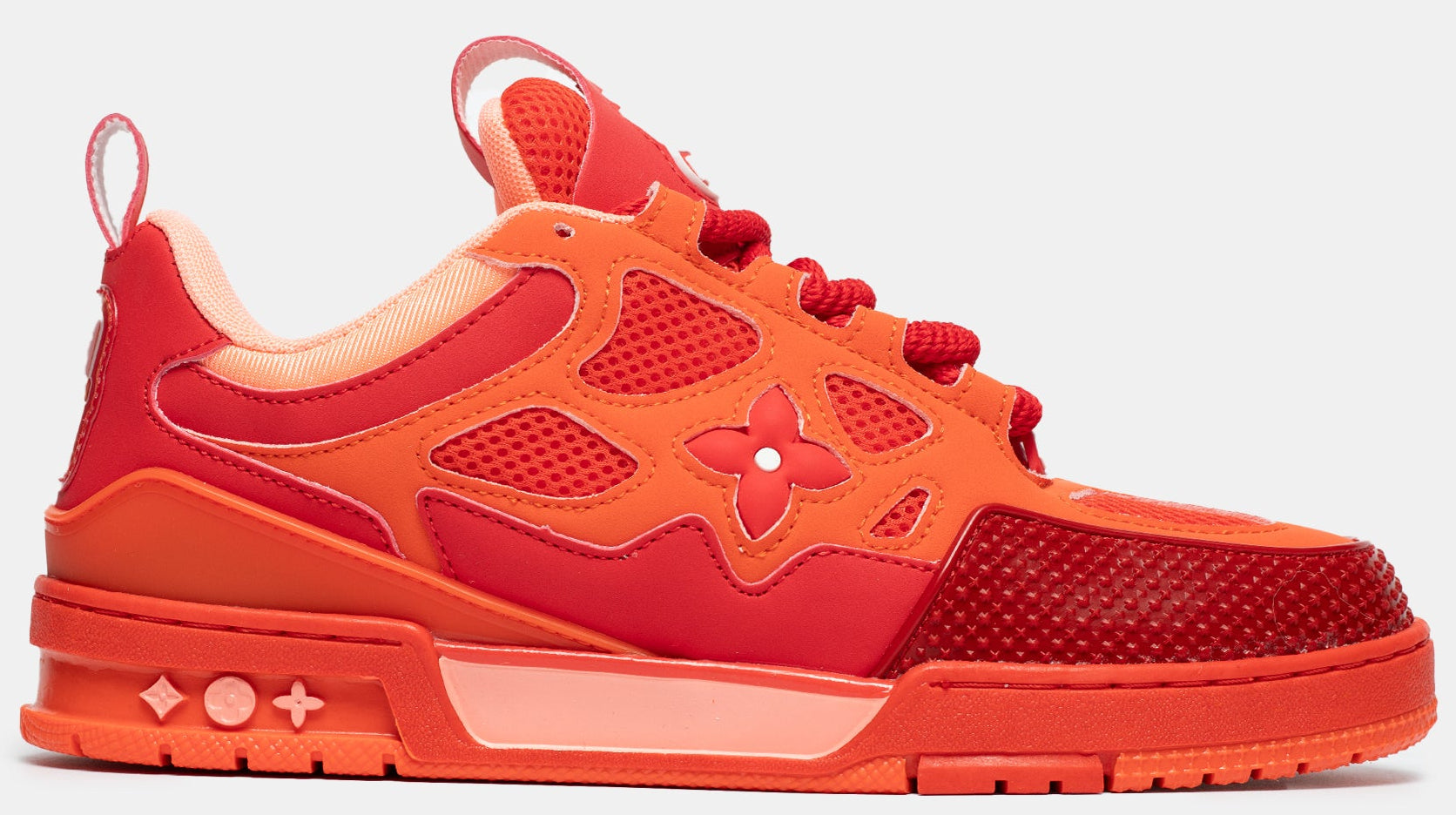 LOUIS VUITTON SKATE SNEAKER IN “RED MIX ORANGE COWHIDE”
