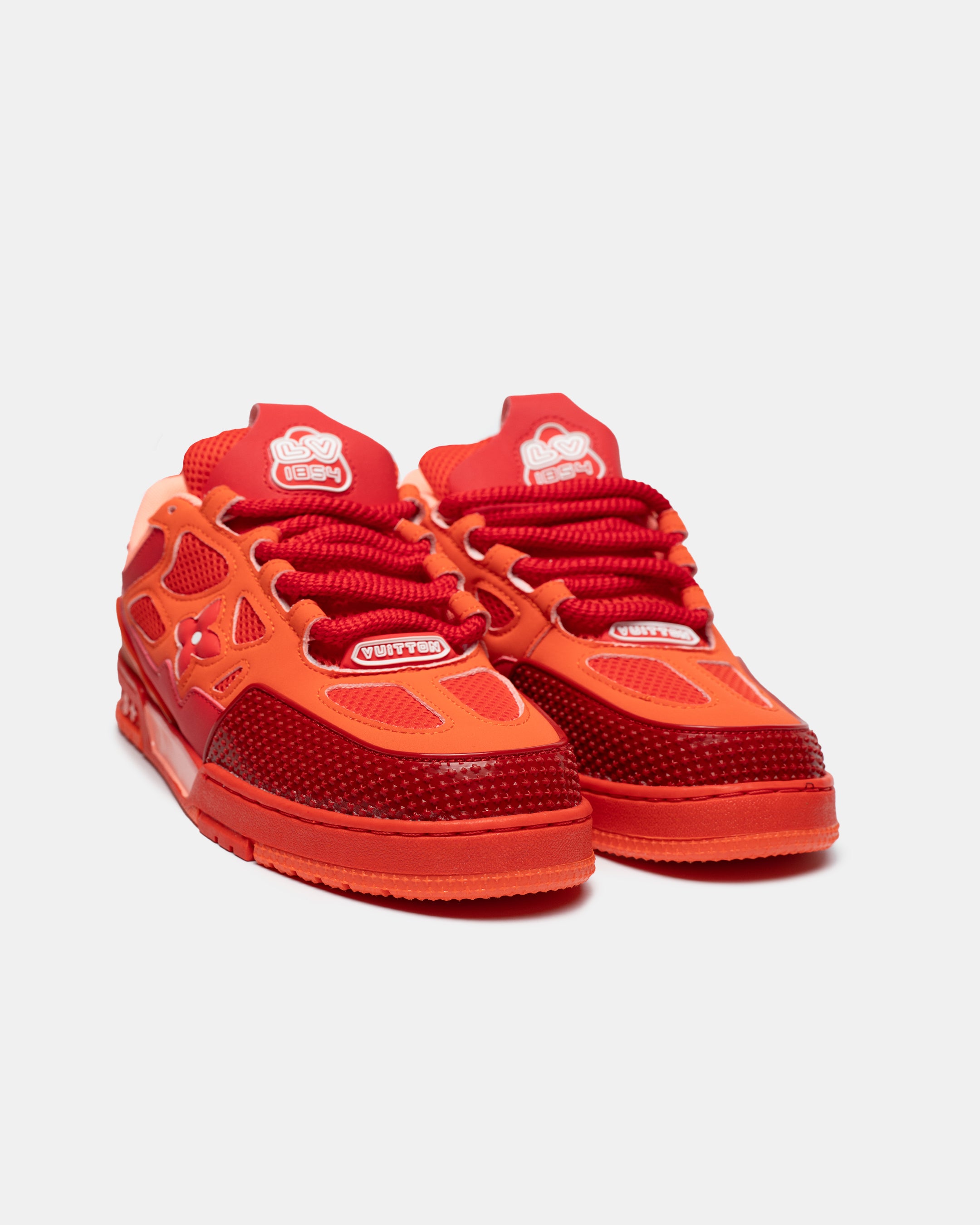 LOUIS VUITTON SKATE SNEAKER IN “RED MIX ORANGE COWHIDE”
